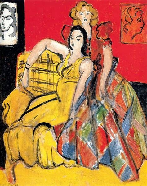 A Painting Of Two Women Sitting On A Couch