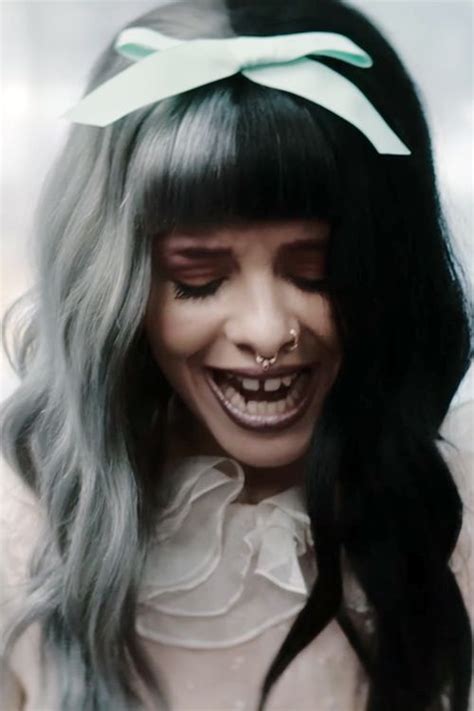 Melanie Martinez Wavy Black Silver Hair Bow Split Color Straight