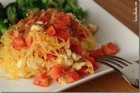 Spaghetti Squash With Feta Cheese And Tomatoes Easy Recipe Fervent