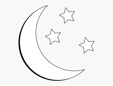 Moon And Stars Outline Clip Art At Clipart Library Moon And Star