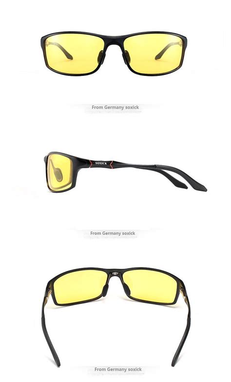soxick night driving glasses polarized anti glare rain day safe night vision glasses black frame