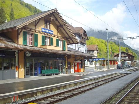 Lauterbrunnen Train Station Trein Station Zwitserse Alpen Zwitserland