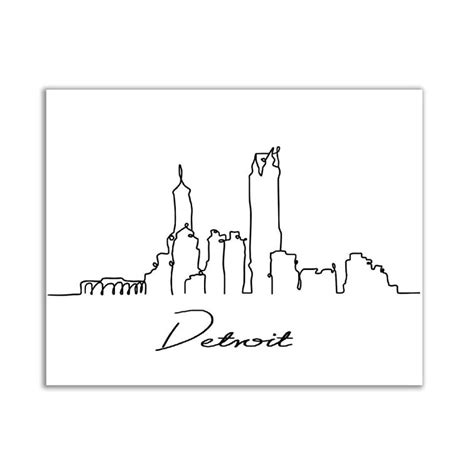 Trinx Detroit Skyline Cityscape Framed On Canvas Print Wayfair
