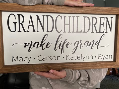 T For Grandparents Sign With Names Grandchildren Sign Personalized