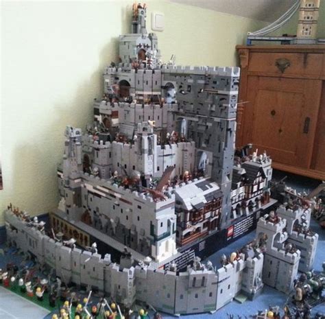 Lego Minas Tirith Lego Sculptures Lego Castle Cool Lego Creations