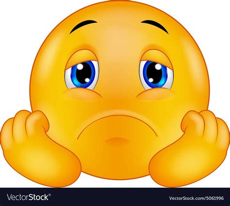 Disappointed Emoji Face Crying Vector Cartoon Smiley