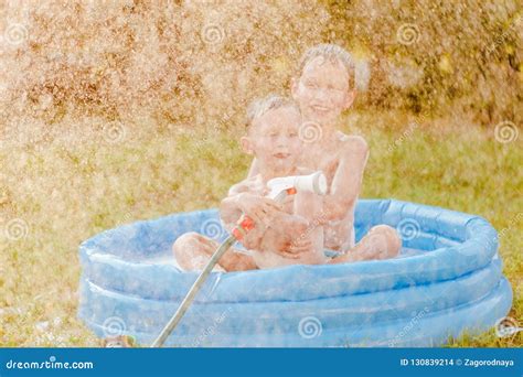 Portrait Of Two Boys In The Summer Stock Photo Image Of Boys Little