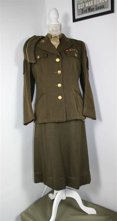 Original Ww2 Wac Womens Army Corps Complete Enlisted Winter Uniform Jacket 18s Skirt Shirt