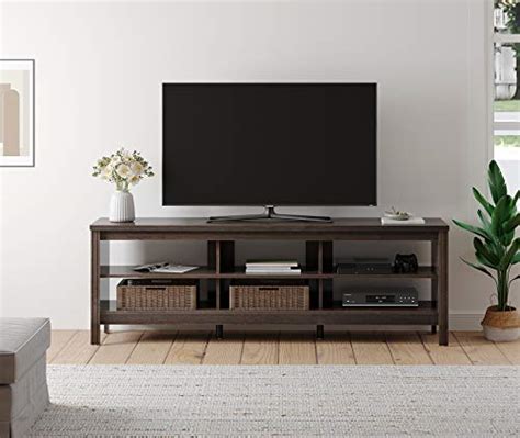 Fitueyes Farmhouse Tv Stand For 75 Inch Flat Screen Wood Media Console
