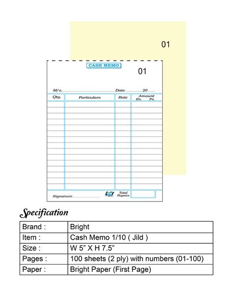 Bright Cash Memo 110 Memo Format Invoice Template Word Invoice