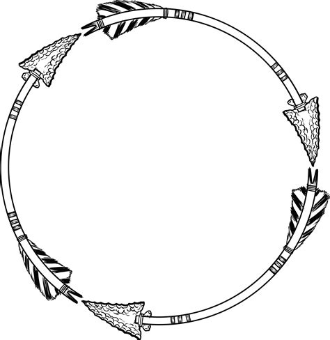 Free Clipart Of A Flint Arrow Circle Shaped Frame
