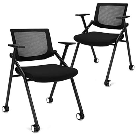 2 Pack Stackable Conference Room Chairs With Wheels And Paddle