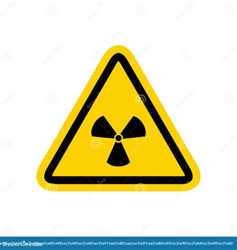 Radioactive Yellow Sign Isolated On The White Background Stock Vector