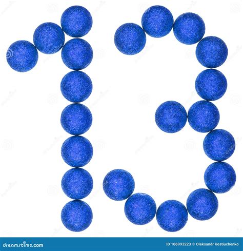 Numeral 13 Thirteen From Decorative Balls Isolated On White B Stock