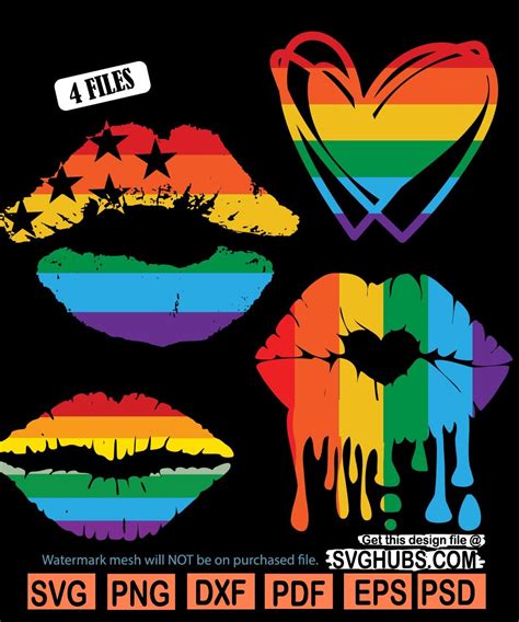 Pride Lips Svg Bundle Gay Pride Lips Svg Dripping Lips Svg Lgbtq Svg