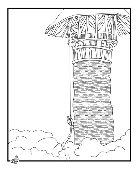 Tangled Coloring Pages Rapunzel S Tower Residence Cartoon Coloring