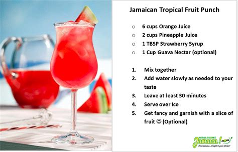 Jamaican Tropical Fruit Punch Adult Beverages Recipes Drink Recipies