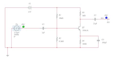 Single Stage Amplifier Multisim Live