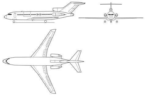 Fileboeing 727 3view 2svg Boeing 747 400 Airplane Design Aircraft