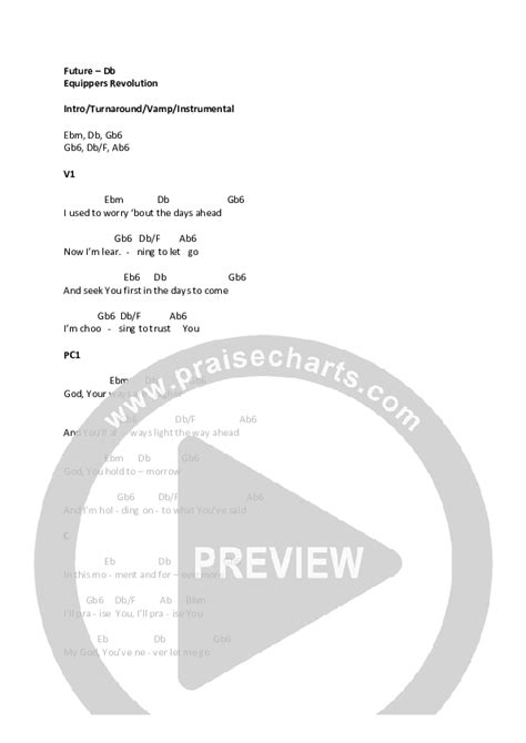 Future Chords PDF Equippers Revolution PraiseCharts