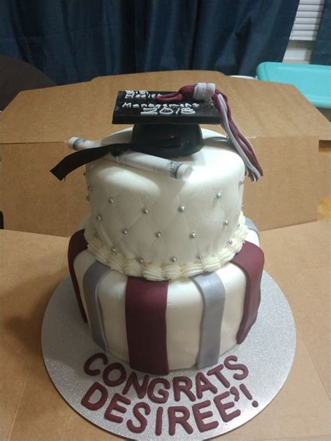 Pick out a theme or supplies to plan your perfect graduation party. Graduation Cake Maroon and Silver | Graduation cakes, Cake decorating, Cake