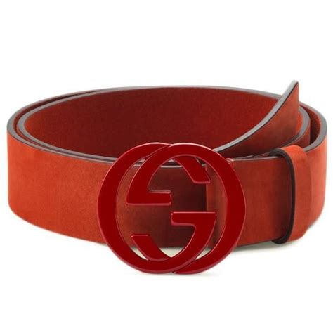 Red Gucci Belt Red Gucci Belt Suede Leather Belt Gucci Belt
