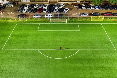 Aerial Photography Of Football Field Goal Net · Free Stock Photo