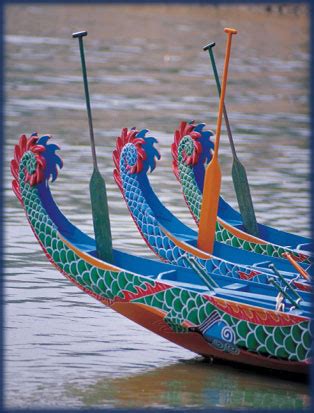The dragon boat festival is a celebration where many drink realgar wines (xiong huangjiu), eat rice dumplings (zongzi), take long walks, hang mugwort and calamus, wear perfumed medicine bags, and write spells. TheHolidaySpot: Chinese Dragon Boat Festival