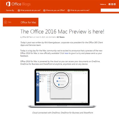 New Office For Mac 2016 Preview Now Available With Azure Rms Support