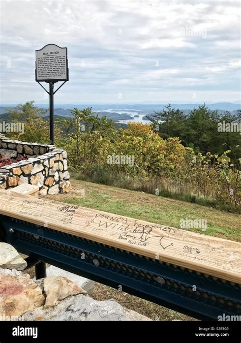 Messages Written On A Wooden Rail At The Veterans Overlook Bean