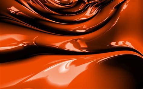 Download Wallpapers 4k Orange Abstract Waves 3d Art Abstract Art