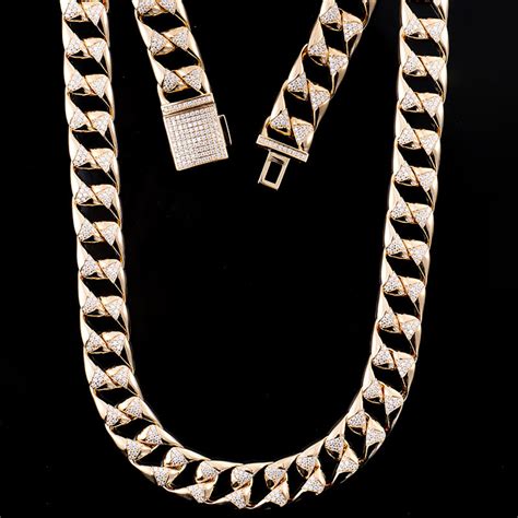 Vvs Moissanite Diamond Necklace Silver Cuban Link Chain Necklace 925