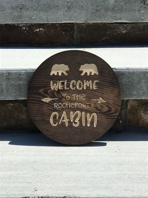 Welcome to the cabin sign Cabin gift Rustic cabin decor | Etsy | Cabin gifts, Cabin signs 