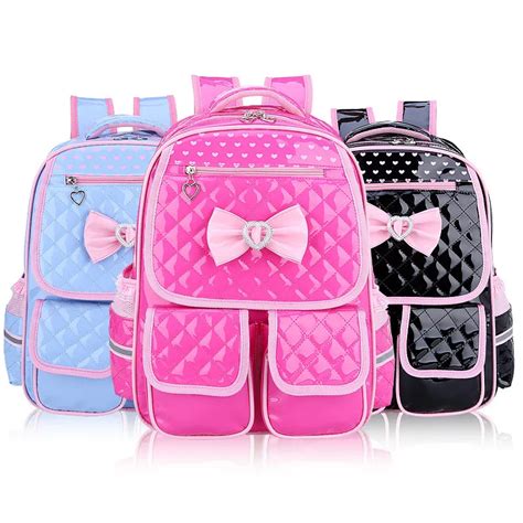 Girls Kids Princess Primary School Backpack Kid Pink Cute Bowknot