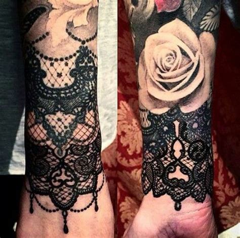 Lace Tattoo With Flowers Lace Sleeve Tattoos Black Lace Tattoo Lace
