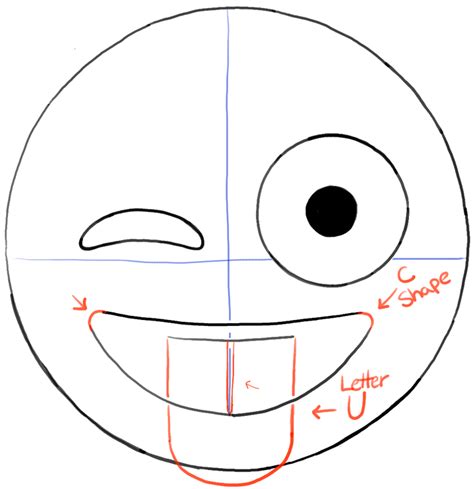 How To Draw Emojis Winking With Tongue Out Face Drawing Tutorial How