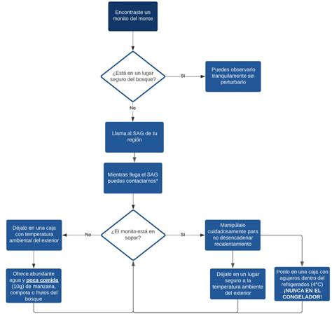 Diagrama De Flujo De Decisiones Para El Rescate De Monitos Del Monte