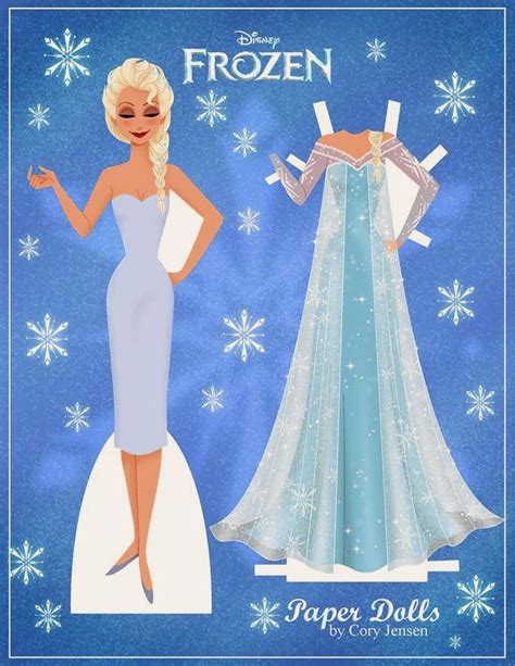 A Paper Doll Wearing A Frozen Princess Dress