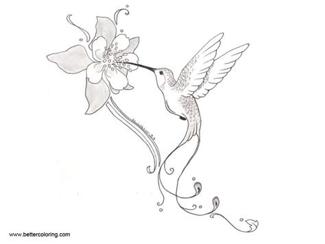 Choose your favorite bird picture and color online with the interactive coloring machine or print to decorate at home. Hummingbird Coloirng Pages with Flowers - Free Printable ...