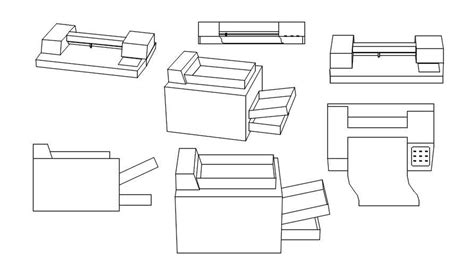 Printer And Fax Machine 2d Cad Blocks In Autocad Dwg File Cadbull