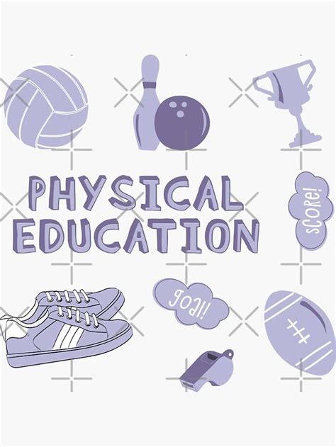 Light Purple Physical Education School Subject Sticker Pack Sticker By