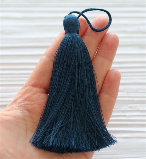 Denim Blue Silk Tassel Thick Tassel Silk Tassel Jewelry Tassels Navy Long Mala Tassel