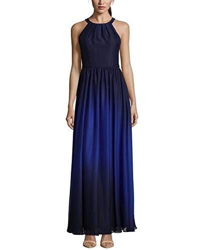 Betsy And Adam Womens Ombre Chiffon Halter Gown