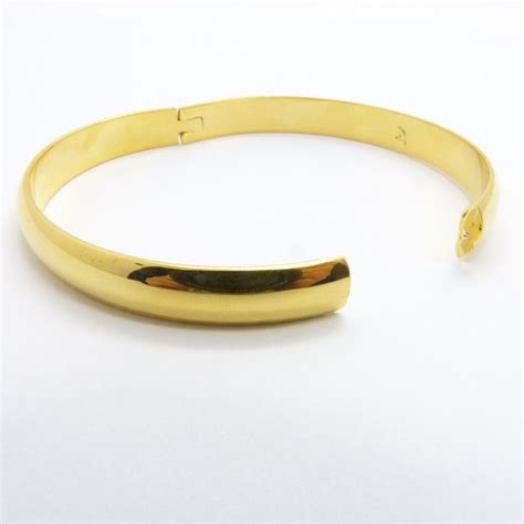 Popular Yellow Gold Filled Simple Womens Openable Bangle 60mm Open