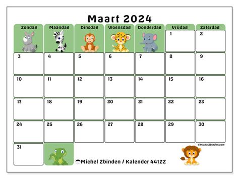 Kalender Maart 2024 441zz Michel Zbinden Nl