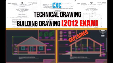 Autocad Cxc Technical Drawing Past Paper Building Drawing 2012 Youtube