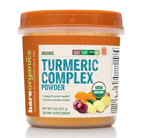 BareOrganics Organic Turmeric Complex Powder 8 Oz Vitacost