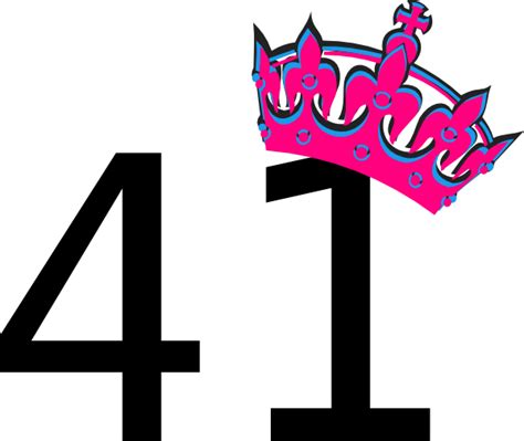 Pink Tilted Tiara And Number 41 Clip Art At Vector Clip Art