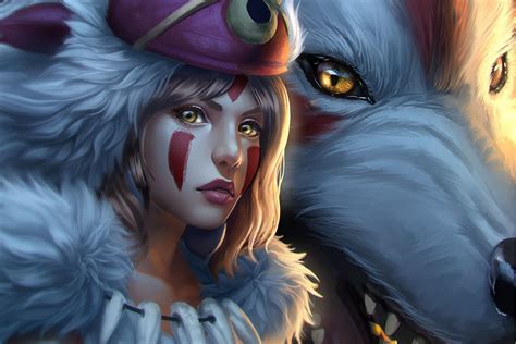 A collection of the top 56 anime wolf wallpapers and backgrounds available for download for free. Princess mononoke art anime white wolf girl look Living ...