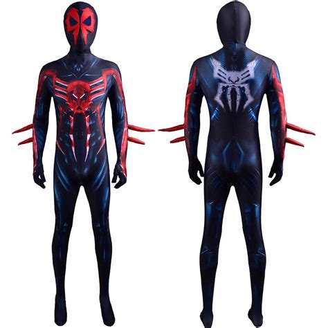 cyberpunk spider man 2099 miguel o hara traje con máscara desmontable disfraces cosplay